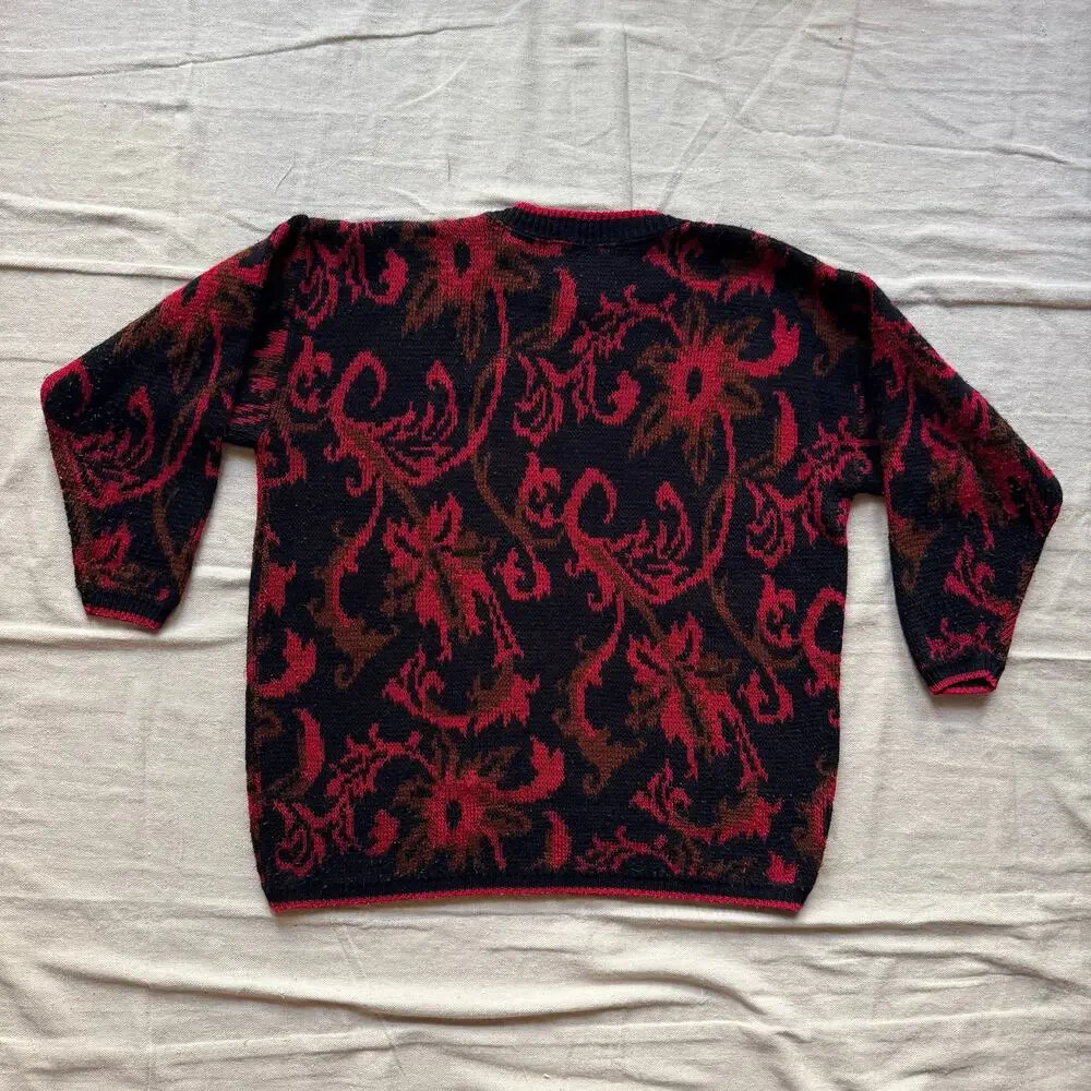 Vintage 90's Knit Sweater Men's M Pullover Made in USA United States Sweaters